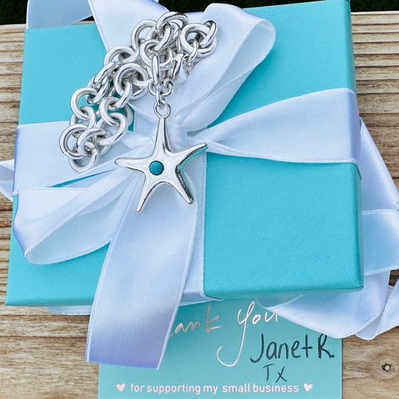 Tiffany & Co Starfish with Turquoise Bracelet, 7.5" - Picture 1 of 6